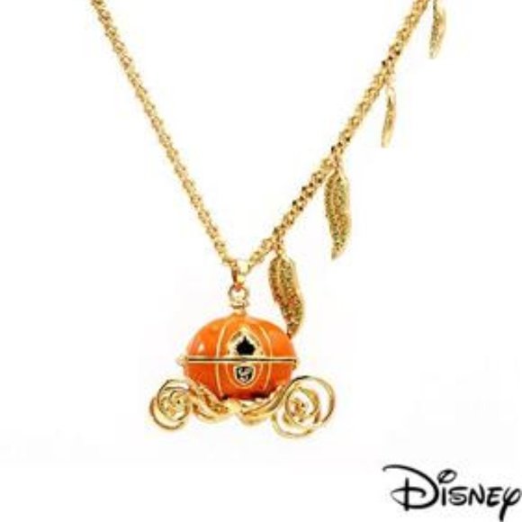 DISNEY COUTURE CINDERELLA PUMPKIN COACH CARRIAGE SWAROVSKI CRYSTAL NECKLACE~NEW! - Picture 6 of 7